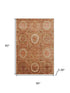 5' X 8' Terra Cotta And Copper Geometric Washable Area Rug With UV Protection
