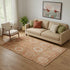 5' X 8' Terra Cotta And Copper Geometric Washable Area Rug With UV Protection
