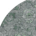 8' Sage And Gray Oriental Washable Round Rug With UV Protection