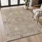 8' X 10' Khaki And Beige Oriental Washable Area Rug With UV Protection