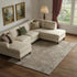 8' X 10' Khaki And Beige Oriental Washable Area Rug With UV Protection