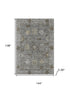9' X 12' Pewter And Taupe Oriental Washable Area Rug With UV Protection