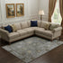 9' X 12' Pewter And Taupe Oriental Washable Area Rug With UV Protection
