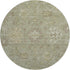 8' Sage And Beige Oriental Washable Round Rug With UV Protection