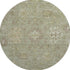8' Sage And Beige Oriental Washable Round Rug With UV Protection