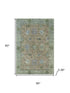 5' X 8' Brown And Lavender Oriental Washable Area Rug With UV Protection
