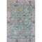 5' X 8' Mint Green And Peach Oriental Washable Area Rug With UV Protection