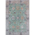 5' X 8' Mint Green And Peach Oriental Washable Area Rug With UV Protection