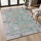9' X 12' Mint Green And Peach Oriental Washable Area Rug With UV Protection