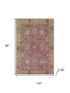 8' X 10' Pink And Beige Oriental Washable Area Rug With UV Protection