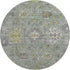 8' Sage And Gray Oriental Washable Round Rug With UV Protection