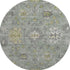 8' Sage And Gray Oriental Washable Round Rug With UV Protection