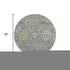 8' Sage And Gray Oriental Washable Round Rug With UV Protection