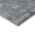 8' Pale Aqua And Teal Oriental Washable Round Rug With UV Protection
