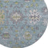 8' Pale Aqua And Teal Oriental Washable Round Rug With UV Protection