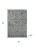 5' X 8' Brown And Teal Floral Vines Washable Area Rug With UV Protection