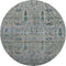 8' Brown And Teal Floral Vines Washable Round Rug With UV Protection