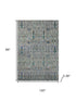 8' X 10' Brown And Teal Floral Vines Washable Area Rug With UV Protection