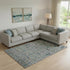 8' X 10' Brown And Teal Floral Vines Washable Area Rug With UV Protection