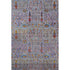 5' X 8' Blue And Red Floral Vines Washable Area Rug With UV Protection