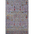 8' X 10' Blue And Red Floral Vines Washable Area Rug With UV Protection
