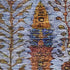 8' X 10' Blue And Red Floral Vines Washable Area Rug With UV Protection