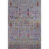 8' X 10' Blue And Red Floral Vines Washable Area Rug With UV Protection