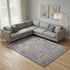 8' X 10' Blue And Red Floral Vines Washable Area Rug With UV Protection