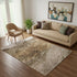 5' X 8' Brown And Ivory Abstract Washable Area Rug With UV Protection
