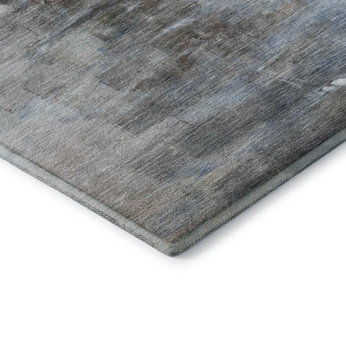 5' X 8' Blue And Beige Nautical Washable Area Rug With UV Protection
