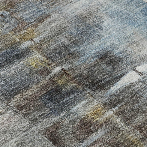 5' X 8' Blue And Beige Nautical Washable Area Rug With UV Protection