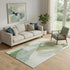 5' X 8' Sage And Beige Abstract Washable Area Rug With UV Protection