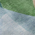 8' Green And Teal Abstract Washable Round Rug With UV Protection