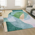 8' X 10' Green And Teal Abstract Washable Area Rug With UV Protection