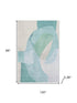 8' X 10' Pale Aqua And Beige Abstract Washable Area Rug With UV Protection