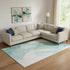 8' X 10' Pale Aqua And Beige Abstract Washable Area Rug With UV Protection