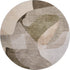 8' Taupe And Beige Abstract Washable Round Rug With UV Protection
