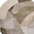 8' Taupe And Beige Abstract Washable Round Rug With UV Protection