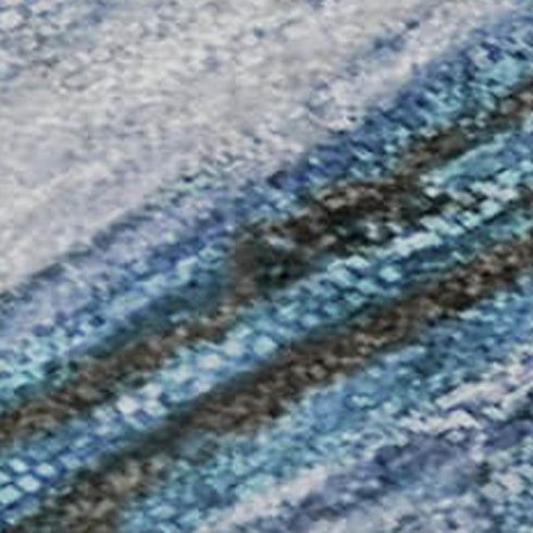 9' X 12' Blue And Charcoal Abstract Washable Area Rug With UV Protection