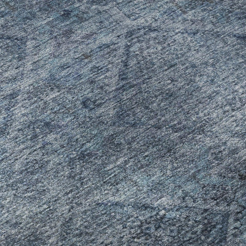 5' X 8' Blue And Gray Geometric Washable Area Rug With UV Protection