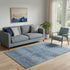 5' X 8' Blue And Gray Geometric Washable Area Rug With UV Protection