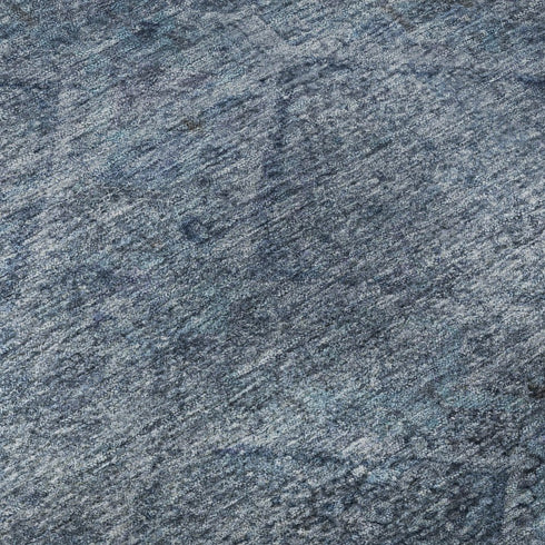 8' X 10' Blue And Gray Geometric Washable Area Rug With UV Protection