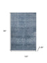 8' X 10' Blue And Gray Geometric Washable Area Rug With UV Protection