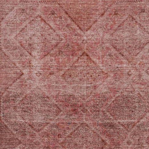 8' X 10' Pink And Mauve Geometric Washable Area Rug With UV Protection
