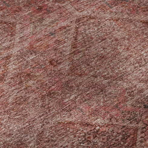 8' X 10' Pink And Mauve Geometric Washable Area Rug With UV Protection