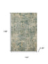 9' X 12' Sage And Beige Abstract Washable Area Rug With UV Protection