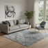 5' X 8' Blue And Taupe Abstract Washable Area Rug With UV Protection