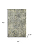 5' X 8' Pewter And Beige Abstract Washable Area Rug With UV Protection