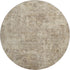 8' Taupe And Beige Abstract Washable Round Rug With UV Protection