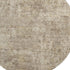 8' Taupe And Beige Abstract Washable Round Rug With UV Protection